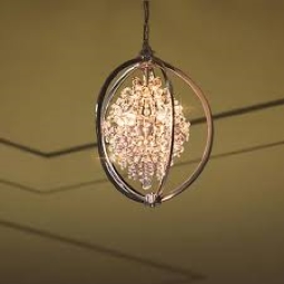 Crescent suspended Chandelier (Ivory Gold)