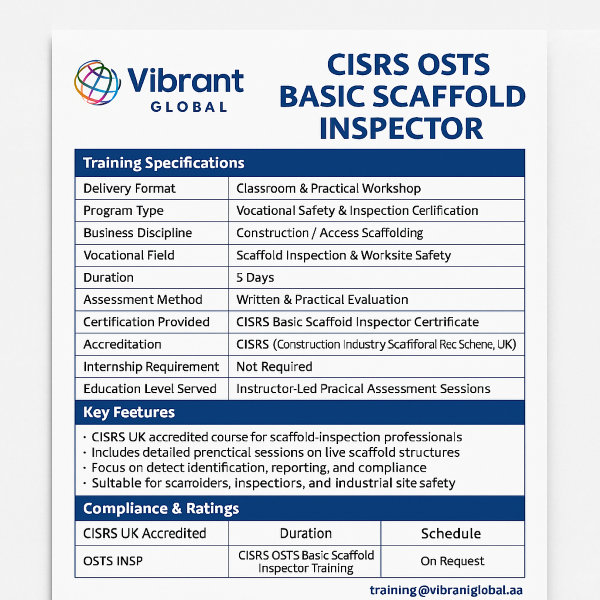CISRS OSTS Basic Scaffold Inspector Training